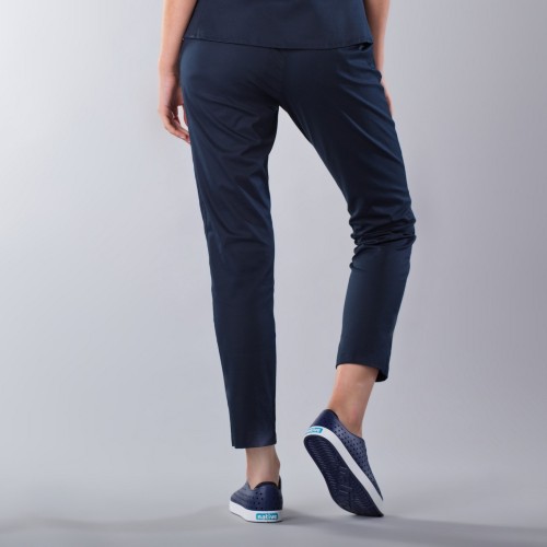 spodnie medyczne damskie deep ocean tył